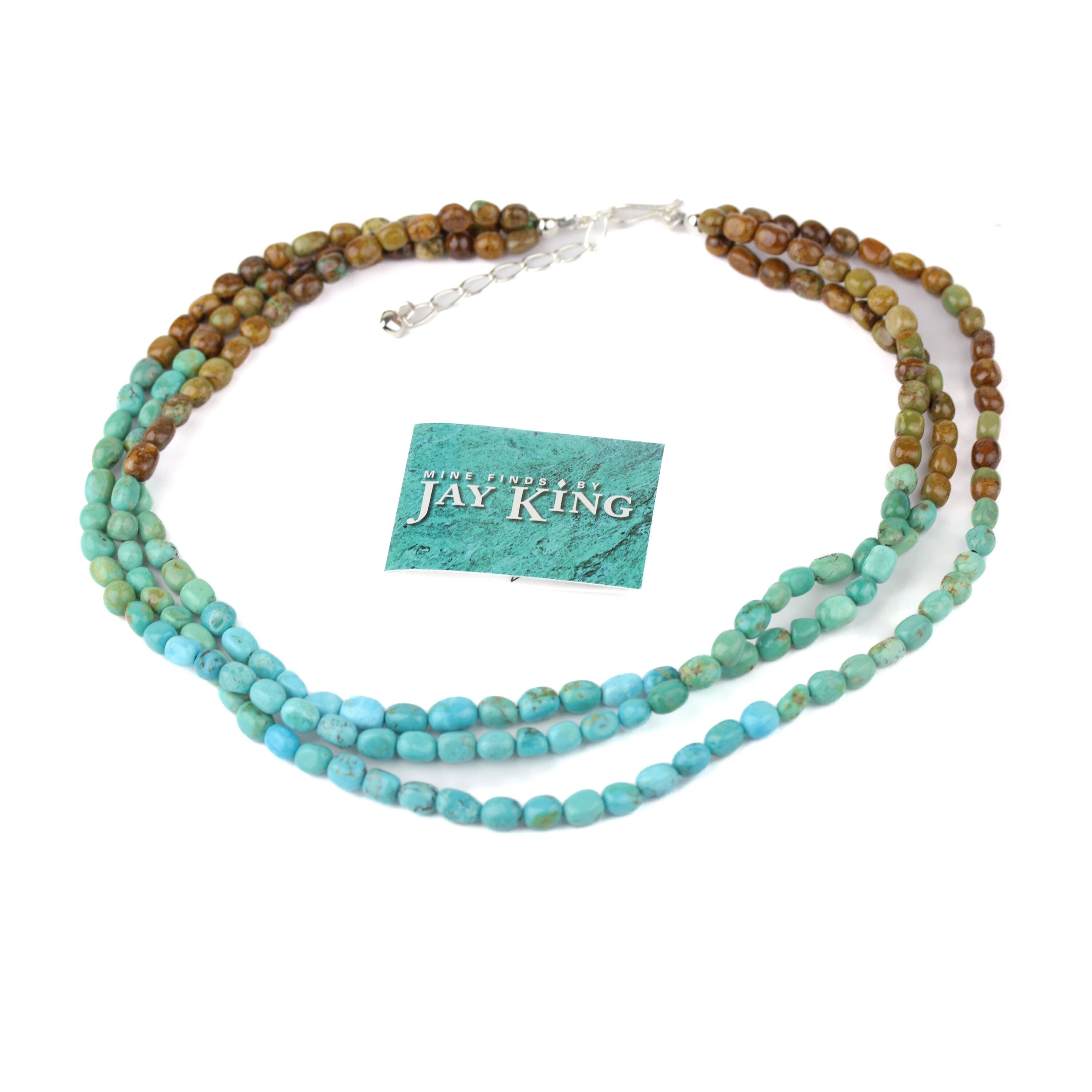 Jay King Sterling Silver Turquoise Composite Bead Coil Wrap Bracelet