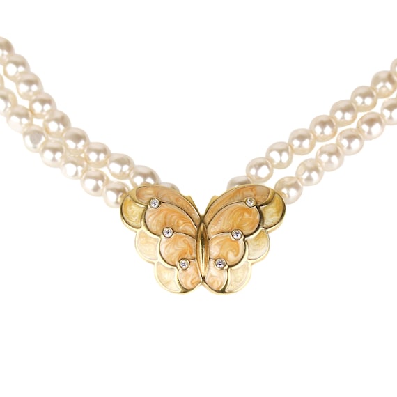 Vintage Signed Kenneth Jay Lane for Avon Enamel Butterfly Necklace