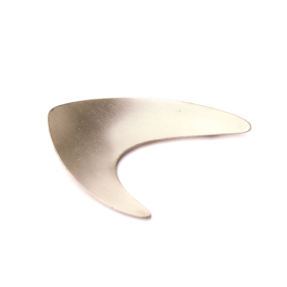 Vintage Modernist Sterling Silver Boomerang Brooch
