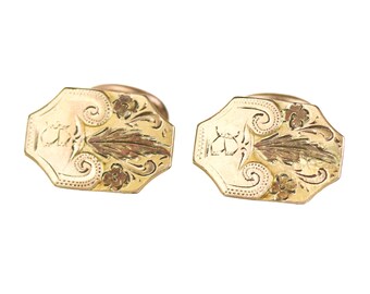 Boutons De Manchette Anciens En Argent Sterling Avec Émail Guilloché - Motif Danseuses