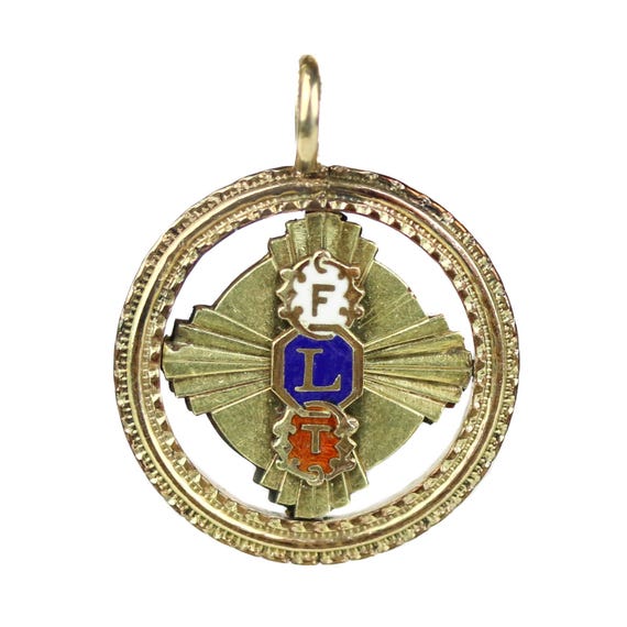 1890’S★オッドフェローズ★バッジ★ビンテージ★★勲章★徽章★アンティーク Antique Gold Filled Enamel Odd Fellows FLT Double Sided Fob