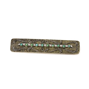 Antique Art Nouveau Theodor Fahrner 830 Silver, Marcasite, & Turquoise Brooch