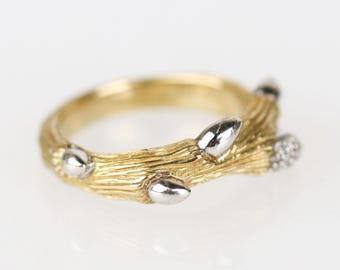 Stephen Dweck Gold Plated Sterling Silver & Diamond Fortuna Branch