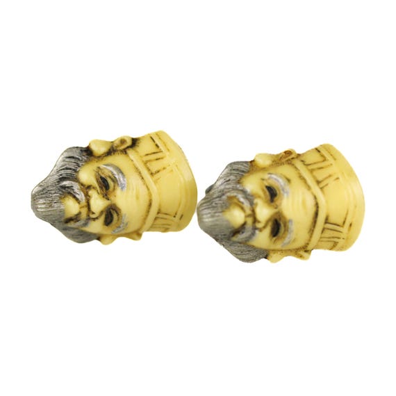 Vintage Celluloid Lucky 7 God Deity Cufflinks