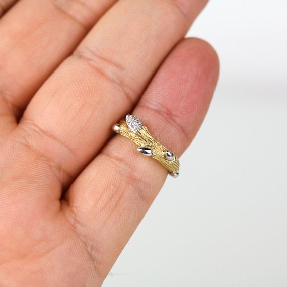 Stephen Dweck Gold Plated Sterling Silver & Diamond Fortuna Branch