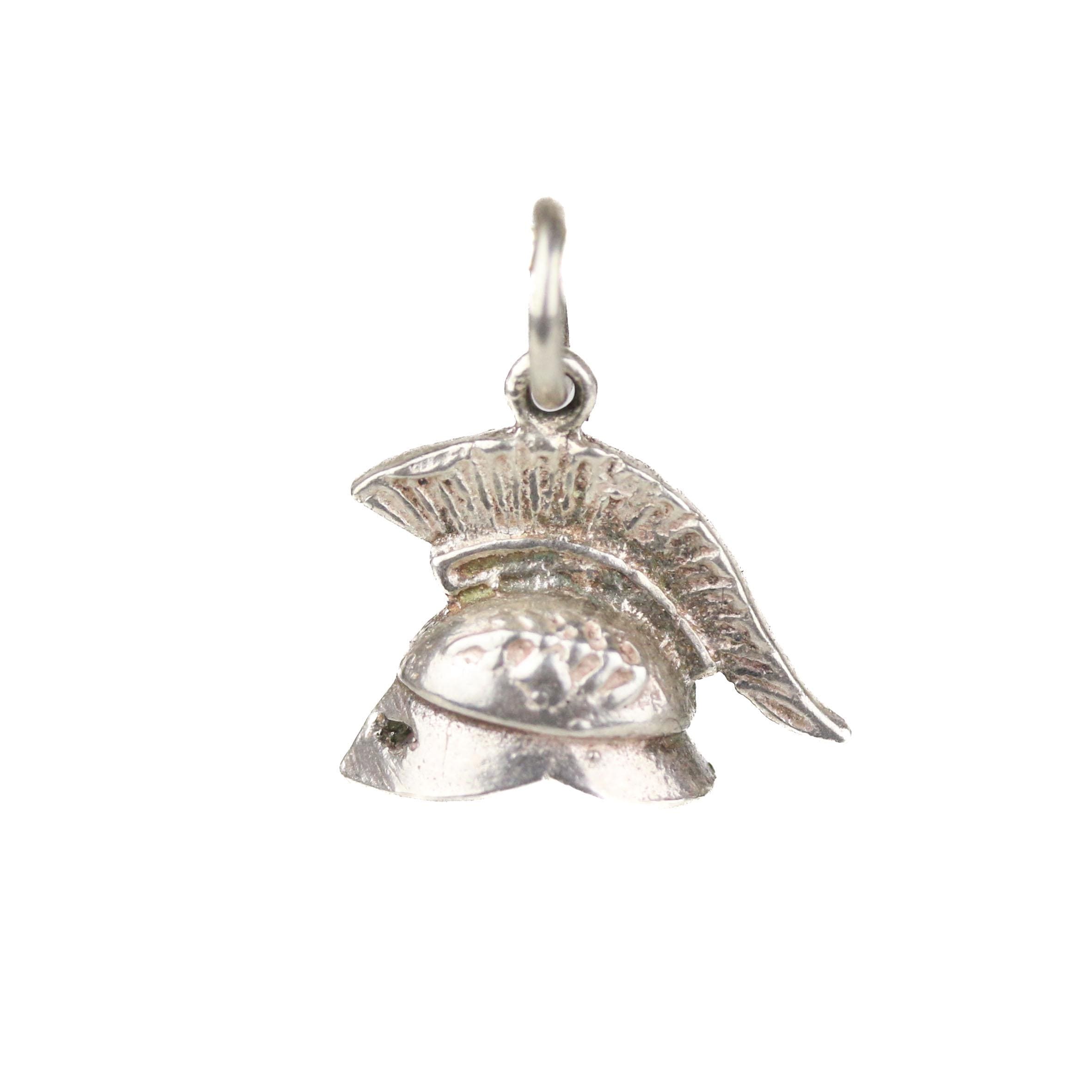 Pendentif Casque Romain/espagnol Sur Chaîne Longue Argentée - Marque Westair - Neuf Avec étiquettes
