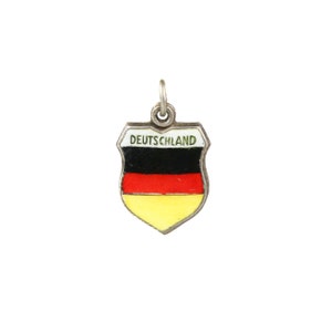 Vintage 800 Silver Enamel Germany Deutschland Shield Charm
