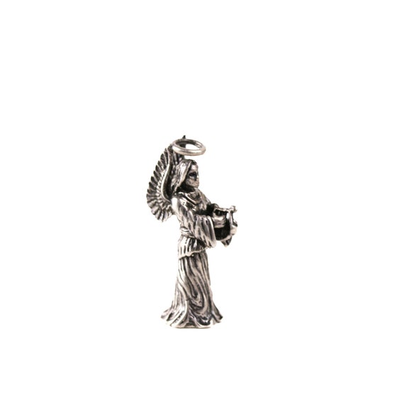 Vintage Sterling Silver Angel Playing Harp Religio