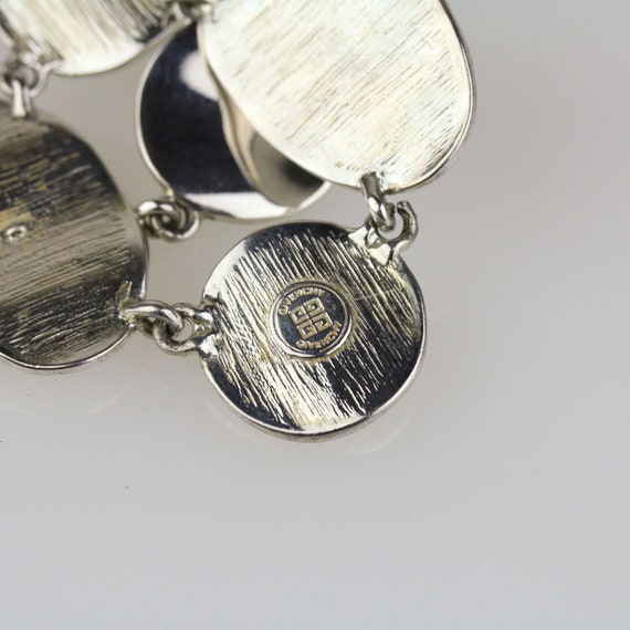 Vintage Signed Givenchy Silver Plated Disc Neckla… - image 7