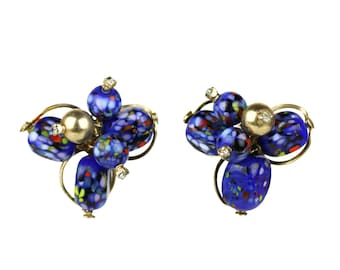 Vintage 1950's Kramer for Christian Dior Murano Glass Earrings