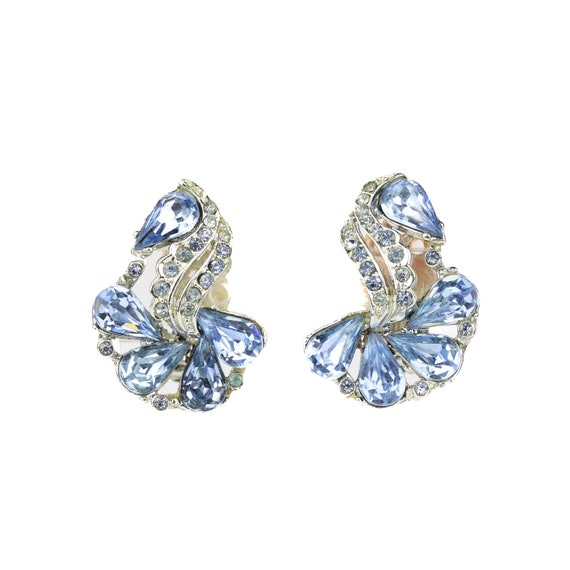 Vintage Astra Joseph Wiesner Blue Rhinestone Art Deco Style