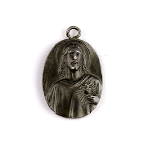 Gorgeous Bronze Finish Sterling Silver Our Lady of Guadalupe & Jesus Medal