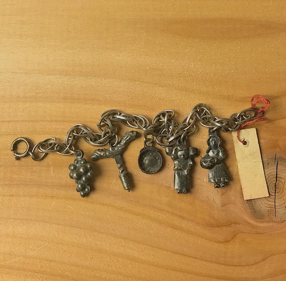 アクセサリー FRENCH VINTAGE charm bracelet VINTAGE French Landmark Souvenir Charm Bracelet Silver