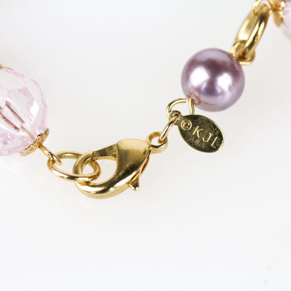 Vintage Kenneth Jay Lane Chunky Purple Faux Pearl… - image 4