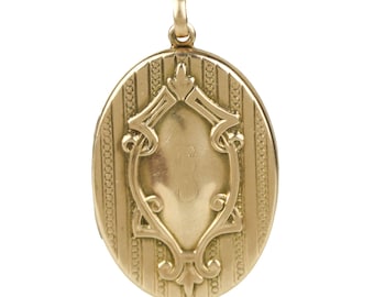 Antique Edwardian 10k Yellow Gold Locket Engraved "G"