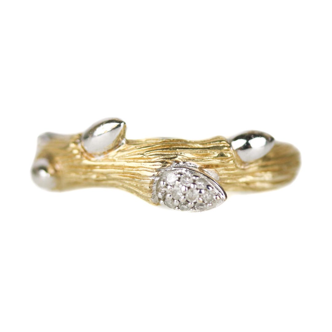 Stephen Dweck Gold Plated Sterling Silver & Diamond Fortuna Branch