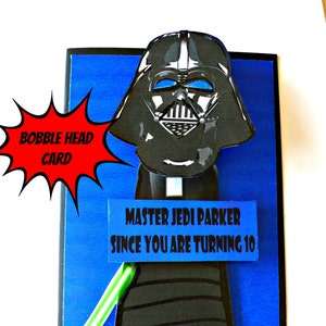 Kids Birthday card, Bobble head card, Star Wars card, Darth Vader birthday card, Personalized Birthday Card, Star Wars, Darth Vader cards