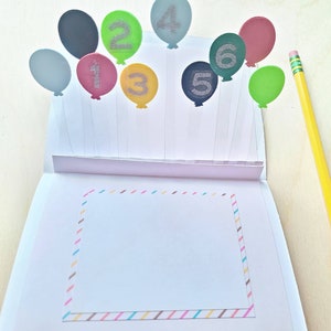 Cartão pop-up 3D, Cartão pop-up de aniversário de menina, Cartão de aniversário personalizado, Cartão de aniversário infantil, Cartão de aniversário de menina, Aniversário marcante, Balões