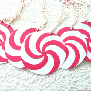 Christmas Gift Tags, Holiday tags, Christmas Candy swirl tags, Peppermint candy Christmas Tag, Holiday gift tag, Christmas  candy stripe tag