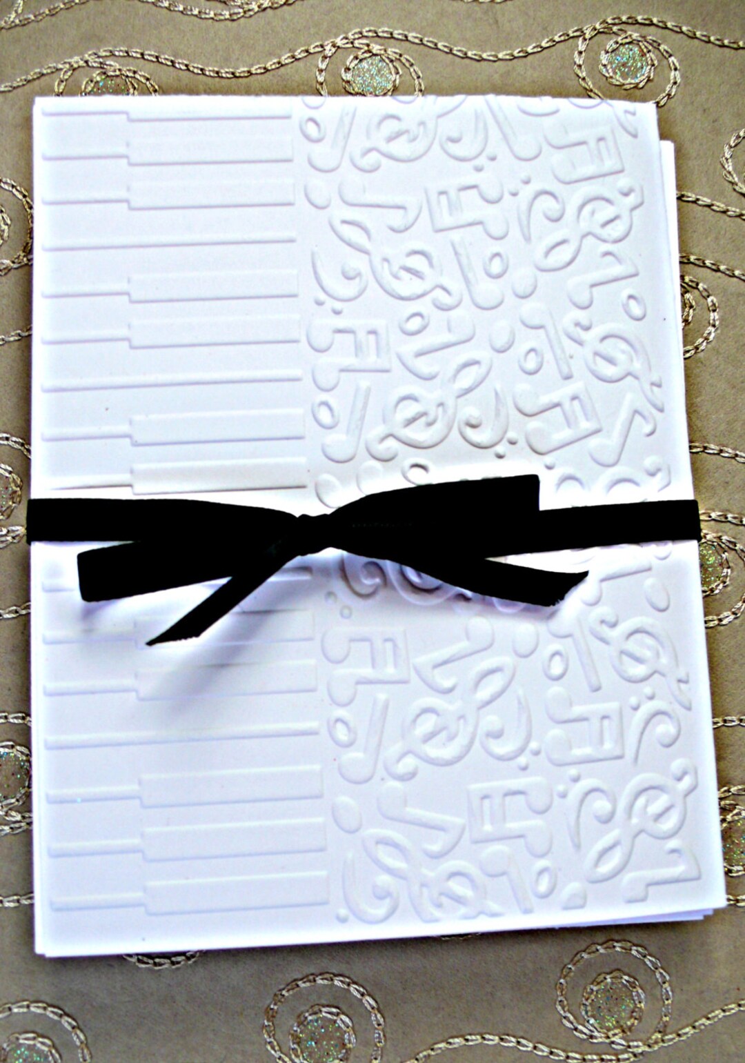 Embossed Note Cards, Piano Note Cards, Blank Cards With Envelopes