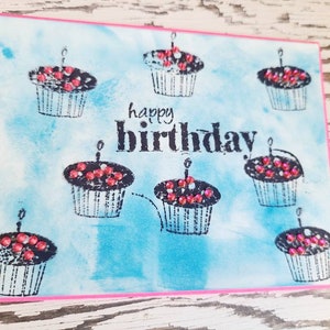 Birthday card kids, Birthday card girl, Kids birthday card, Girl birthday card, Children Birthday card, cupcake card, Girl&#39;s birthday card