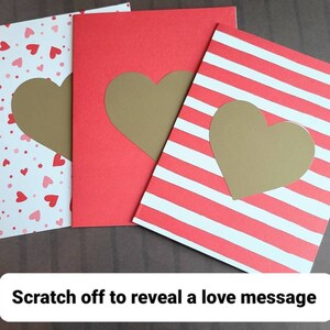 Cartes je t'aime à gratter, carte romantique, cartes de Saint-Valentin, cartes de Saint-Valentin, carte de femme, carte d'anniversaire faite main, carte de petite amie