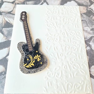 Guitar Card, Music cards, Music Note cards, Guitar Thank You Card, Music Teacher Card, Guitar Birthday Card, Music Class Card, Birthday Card