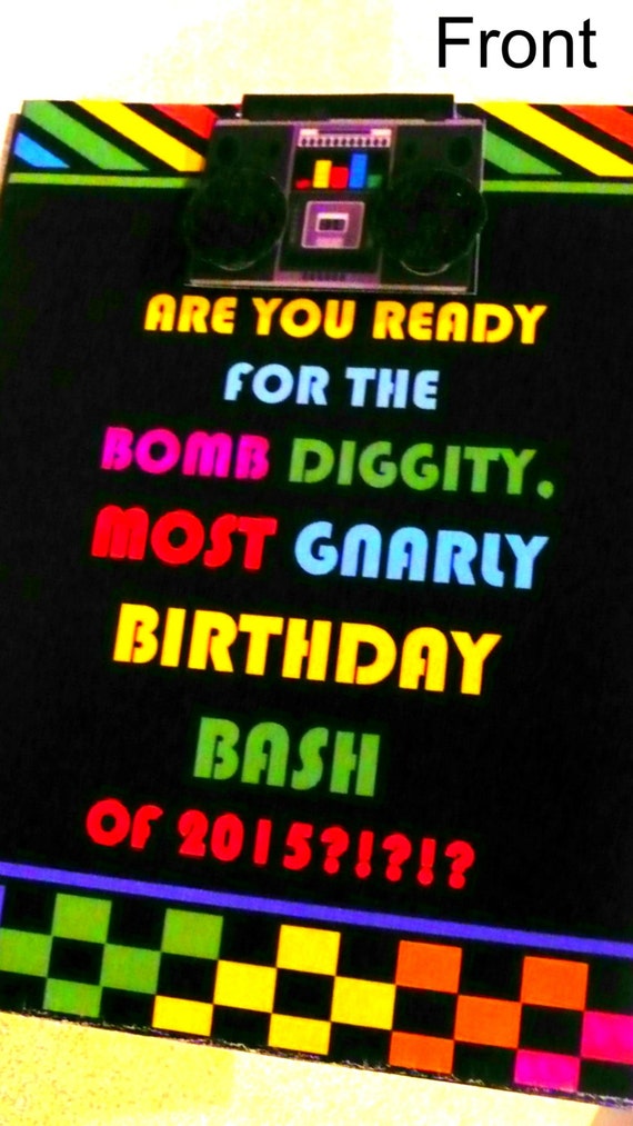 80s theme party invite pop up 80s invitation 80s card retro etsy