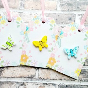 Spring Gift Tags, Floral Tags, Butterfly Gift Tags, Large Thank You tags, Spring tags, floral gift tags, easter gift tags, happy easter tags