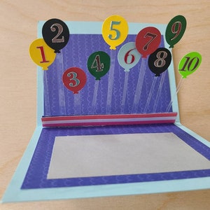 Cartão pop-up 3D, Cartão pop-up de aniversário para meninos, Cartão de aniversário personalizado, Cartão de aniversário infantil, Cartão de aniversário para meninos, Aniversário marcante, Balões