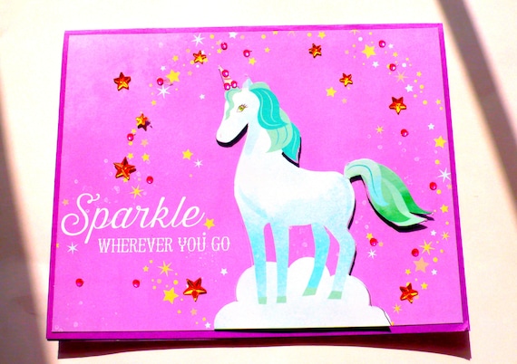 Unicorn Cards Kids Birthday Cards Teen Girl Card Magical Etsy