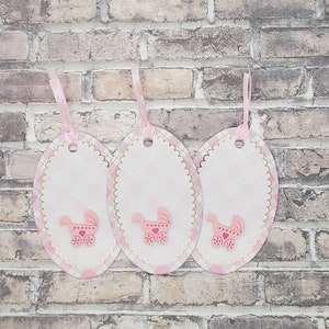 Geschenkanhänger für Mädchen, Babyparty Geschenkanhänger, Dankeschön Geschenkband für Mädchen, Dankeschön Anhänger für Babyparty, Geschenkanhänger