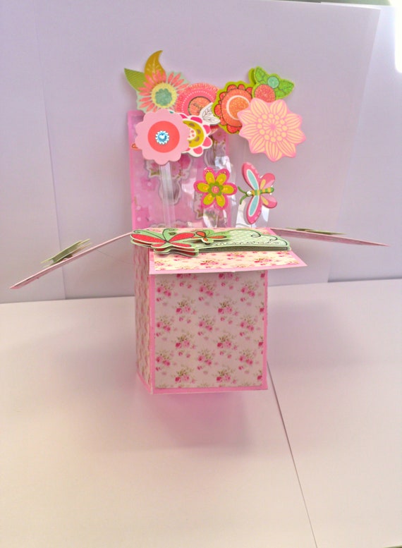 3D Pop Up Voiture De Fleur Fleuriste Cartes Joyeux Anniversaire Anniversaire Invitations