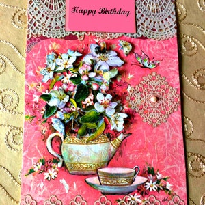 Frühlingskarten, Muttertagskarte, Shabby Chic Geburtstag, Freund Geburtstagskarte, Vintage Geburtstagskarte, alles Gute zum Geburtstag Karte , Geburtstagskarte Freund