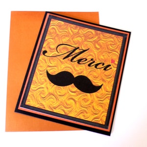 Thank you cards, wedding thank you card, French Card, card Thank you, Merci Card, Card french, Mustache Card, Thank you cards set image 4