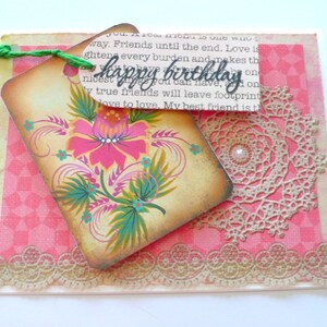 Biglietto di compleanno per amico, biglietto di compleanno in stile vintage, biglietto di buon compleanno, compleanno shabby chic, biglietto di compleanno per amico, biglietti di compleanno vintage