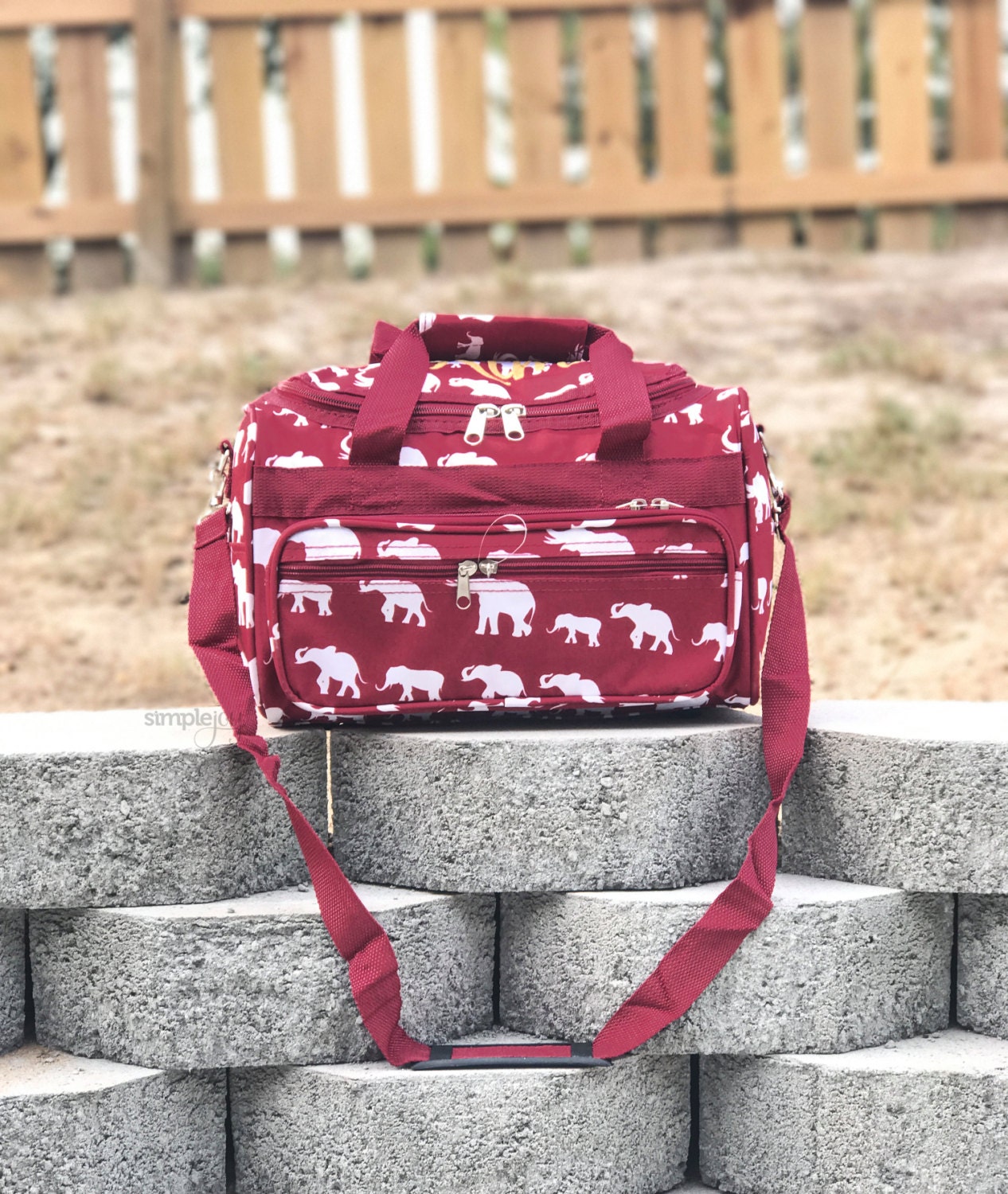 Elephant DUFFLE Bag Crimson Duffle Bag Gray Duffle Bag Kids | Etsy