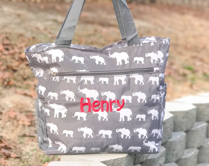 Elephant Diaper Bag Gray Diaper Bag Boy Diaper Bag Girl Etsy