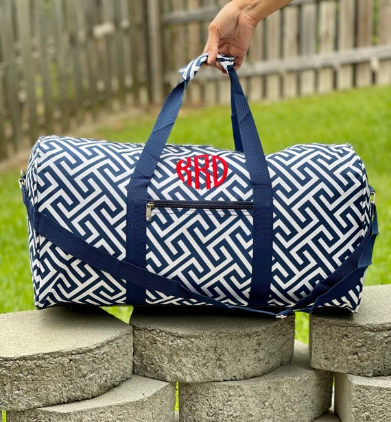 22 Greek Key DUFFLE Bag Gray Duffle Bag Bridesmaids Etsy