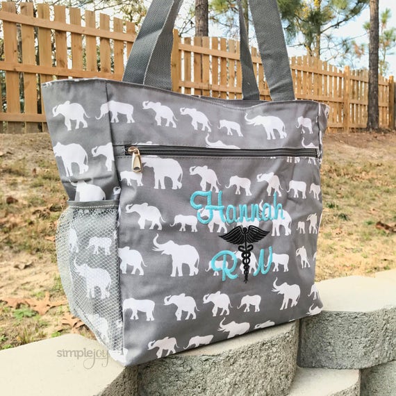 Gray Elephant Tote Nurse Bag Nurse Tote Bag Nursing | Etsy