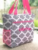 Quatrefoil Tote Bag, Beach Bag, Monogrammed Tote Bag, Personalized Tote, Bridesmaid Gift, Gray Tote Bag, Quatrefoil Diaper Bag, Gift for her 