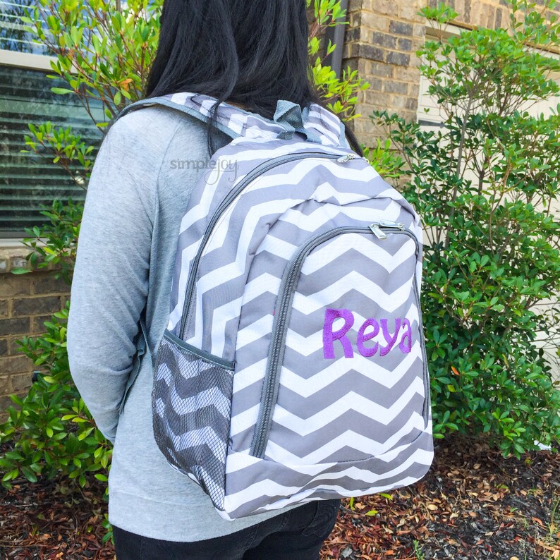 Chevron Backpack Girls Backpack and Lunchbox Personalized Backpack and Lunchbox Monogrammed Backpack and Lunch Box Set Cute Backpack Set