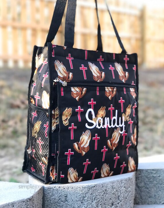 Religious Bag Religious Gifts Cross Tote Bag Praying Hands Etsy