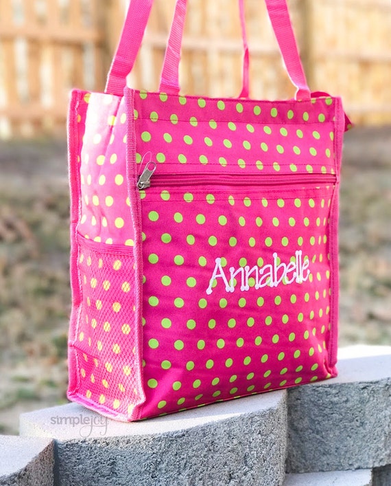 polka dot beach bag