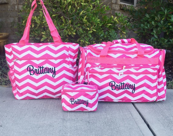 Monogrammed DUFFLE Bag Personalized Overnight Bags Pink | Etsy