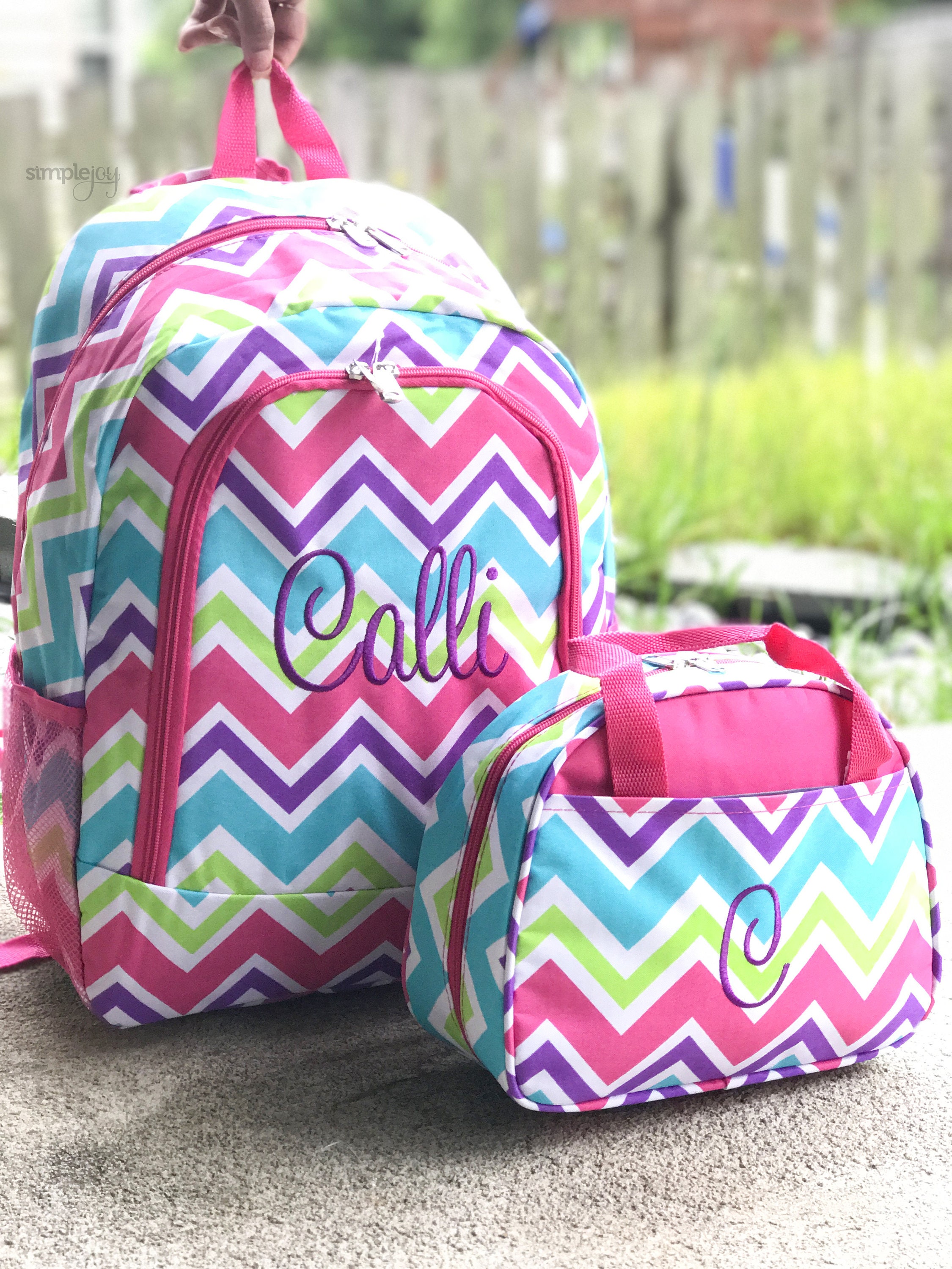 Backpack And Lunchbox Set
 Rainbow Backpack & Lunchbox Set Kids Backpack Monogrammed