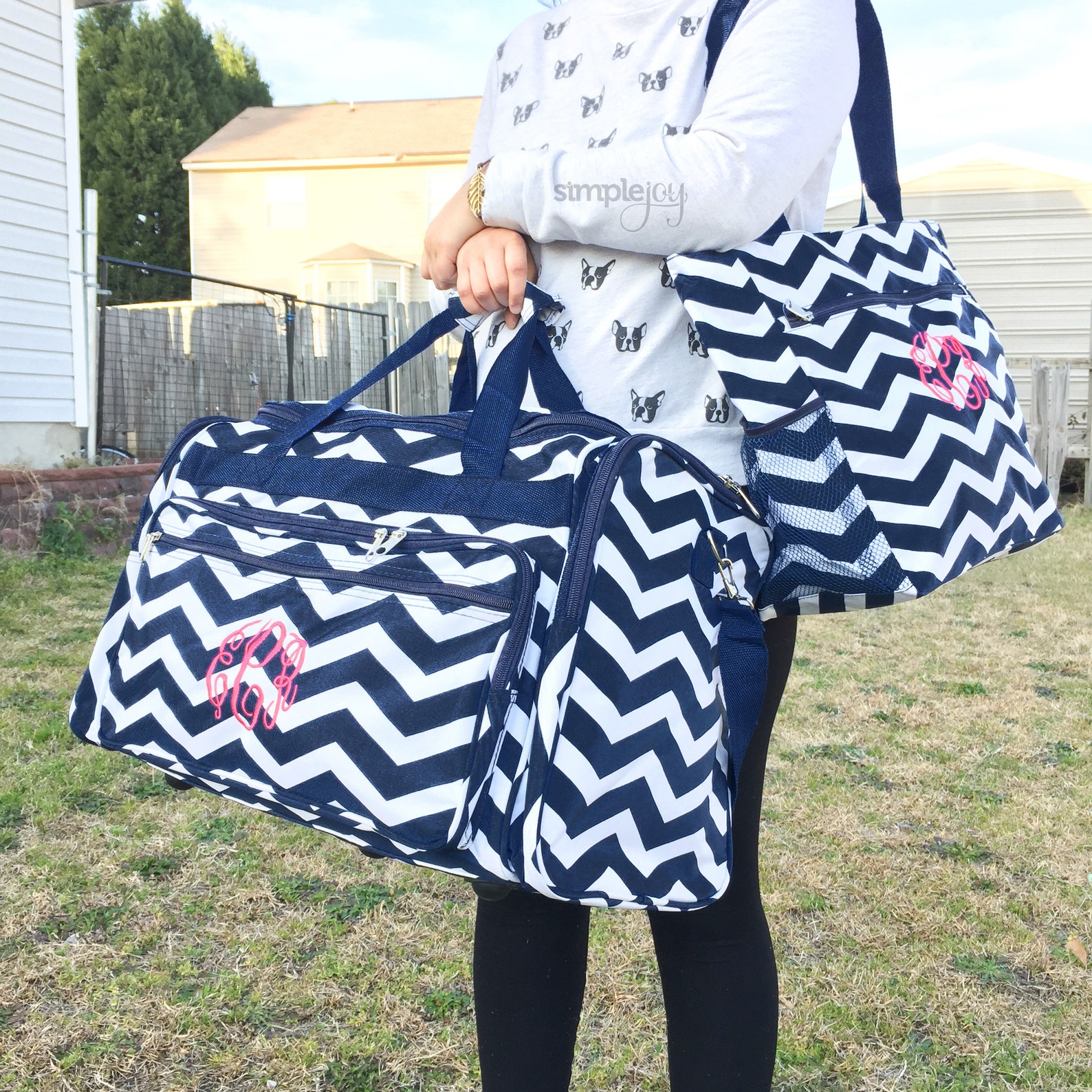 Navy Duffle Bag Personalized Duffle Bag Women DUFFLE Bag Etsy