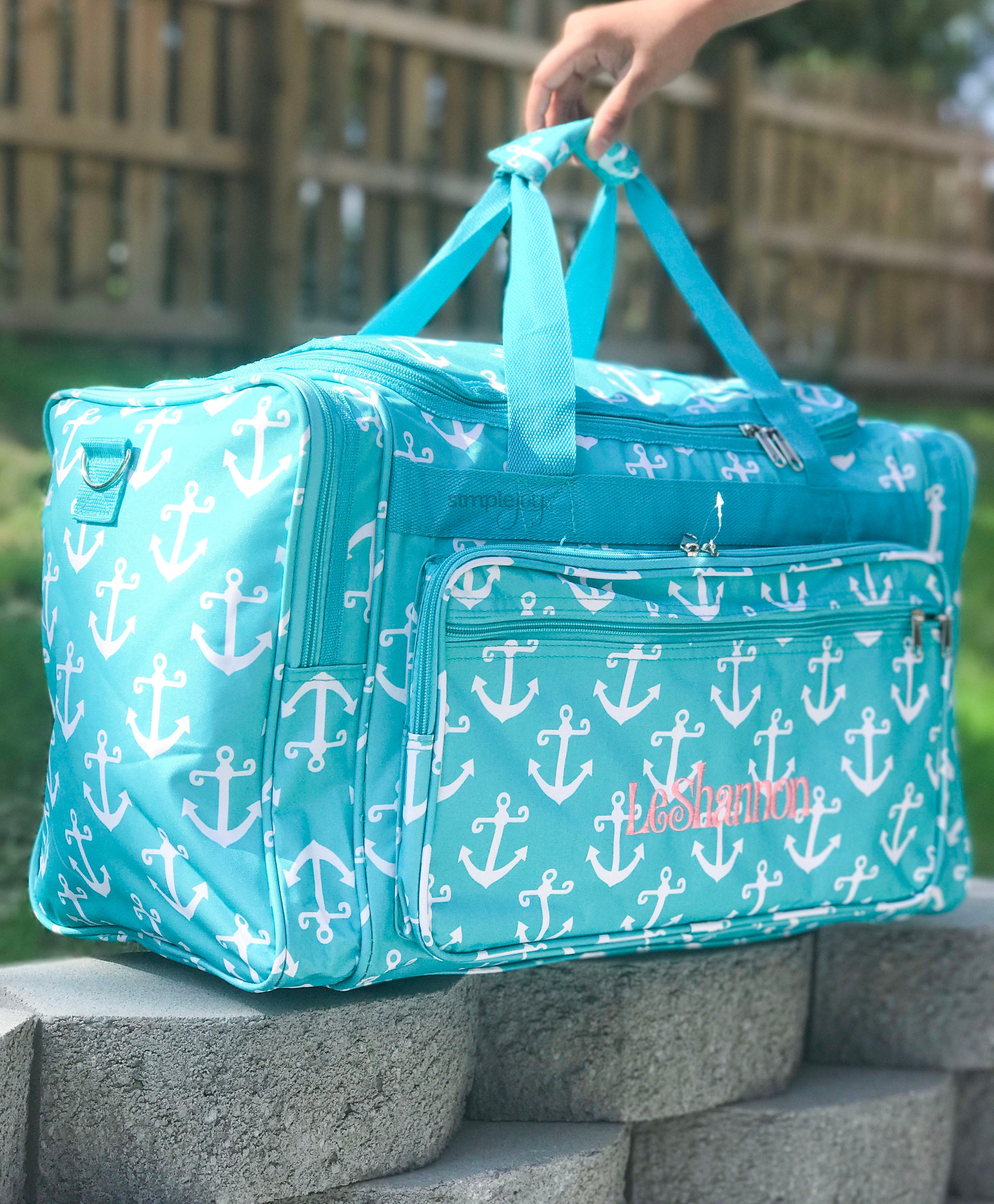 Navy DUFFLE Bag Anchor Luggage Beach Luggage Beach Vacation Etsy