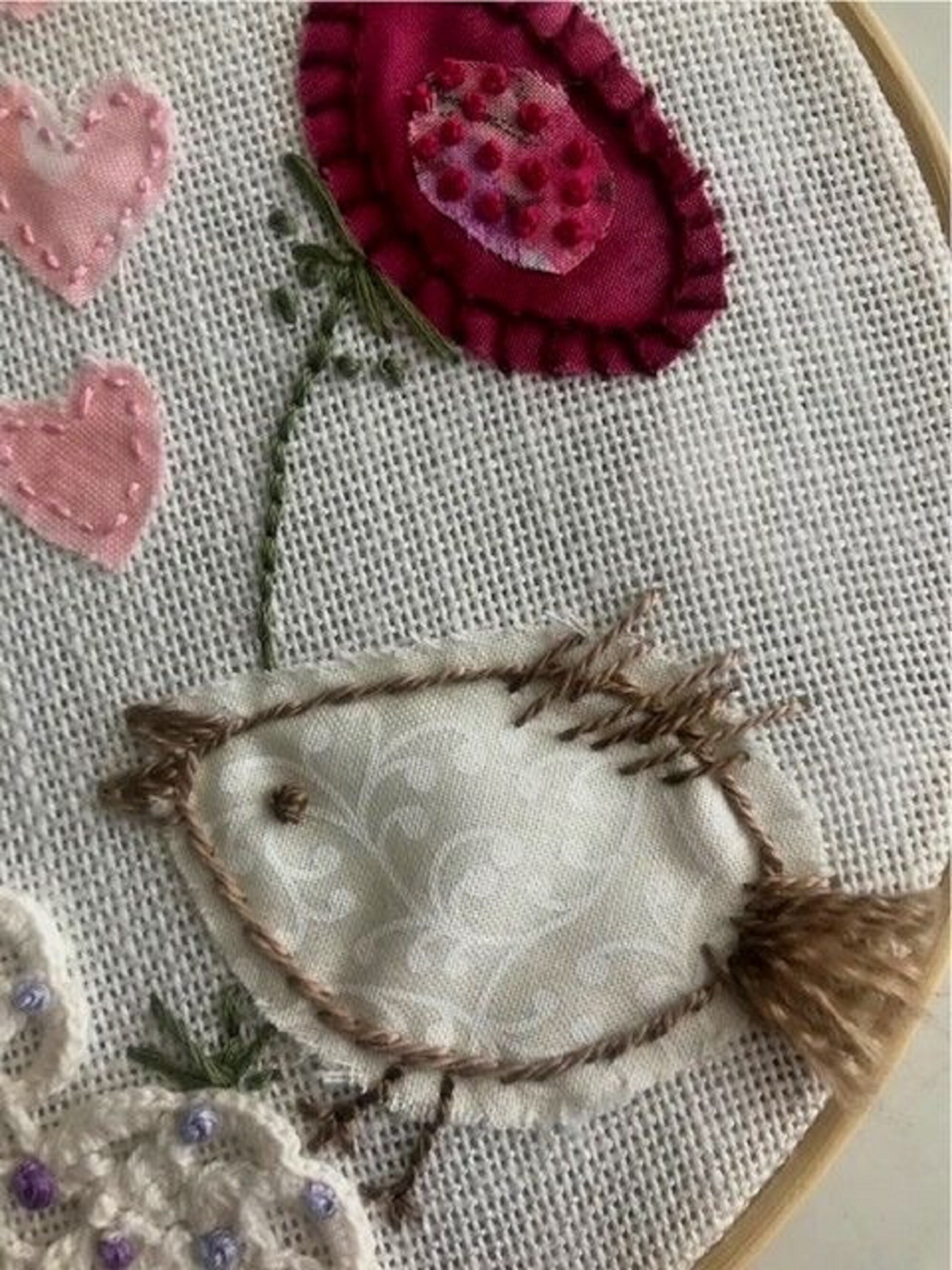 Slowstitch Kit Slow Stitch Embroidery Kit Pink Slow Etsy Australia