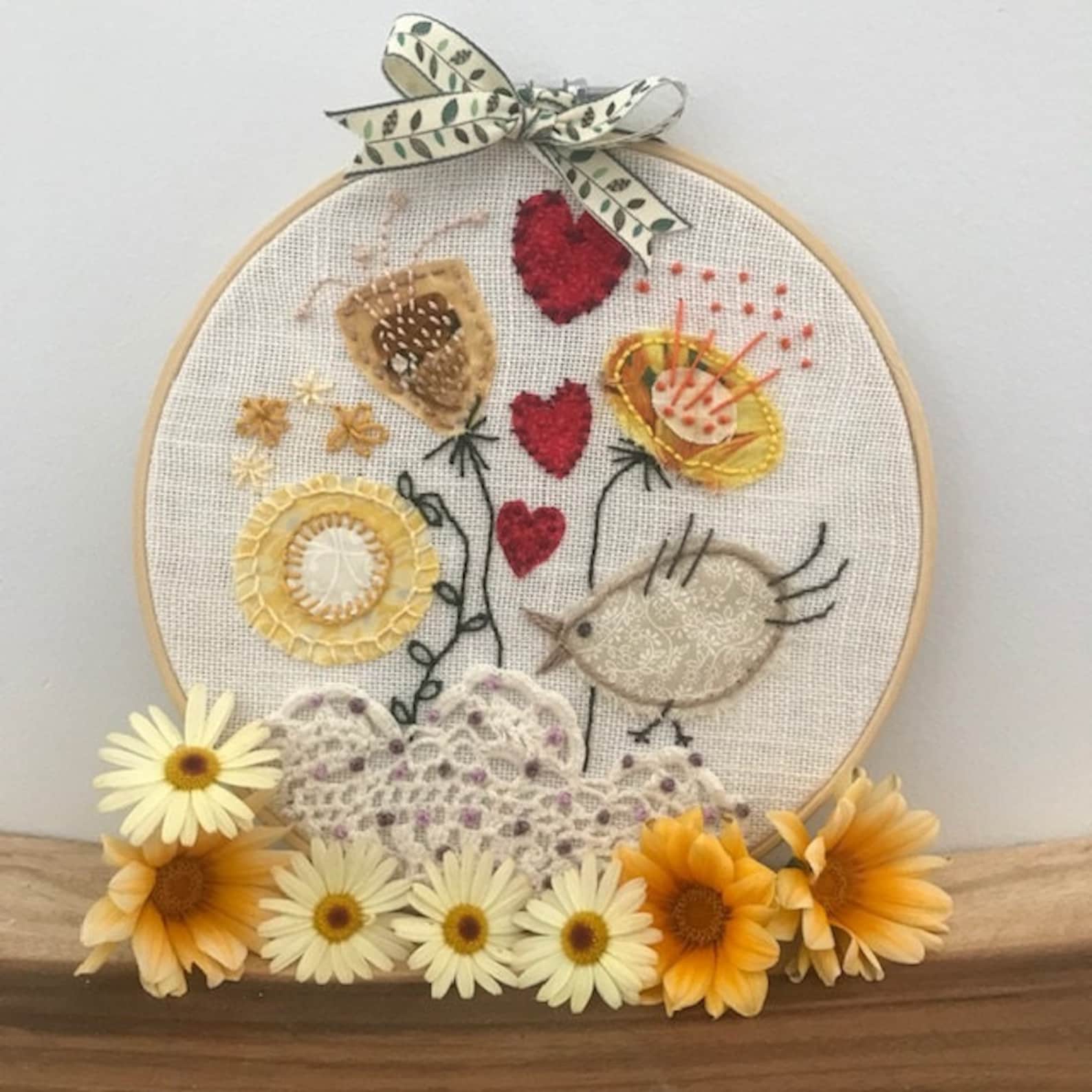 Slowstitch Kit Slow Stitch Embroidery Kit Yellow Etsy